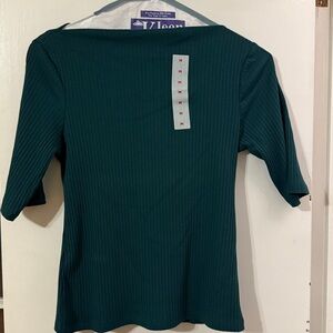 Teal Ribbed Knit Top
